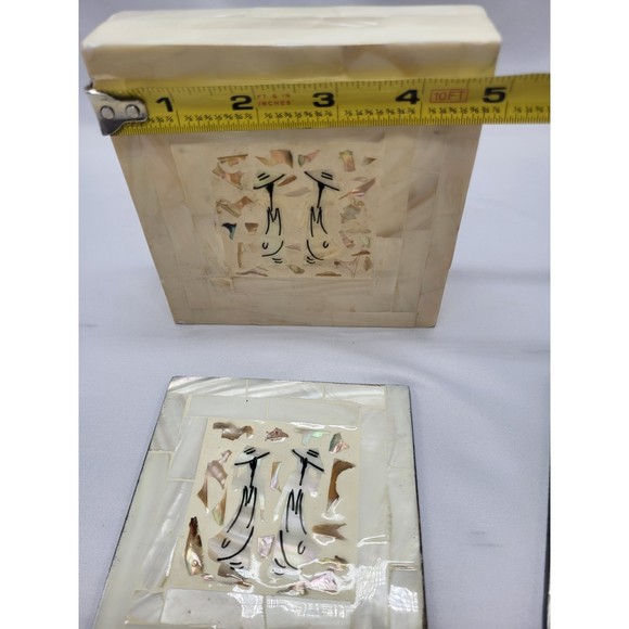 Mosaic Mother of Pearl Coaster Set - Picture 6 of 6